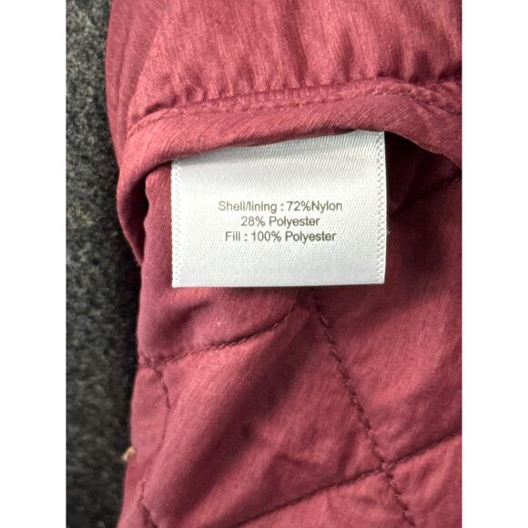 Peter Millar Womens Addison Quilted Travel Vest Size Medium Maroon Zip Pockets - Picture 6 of 7